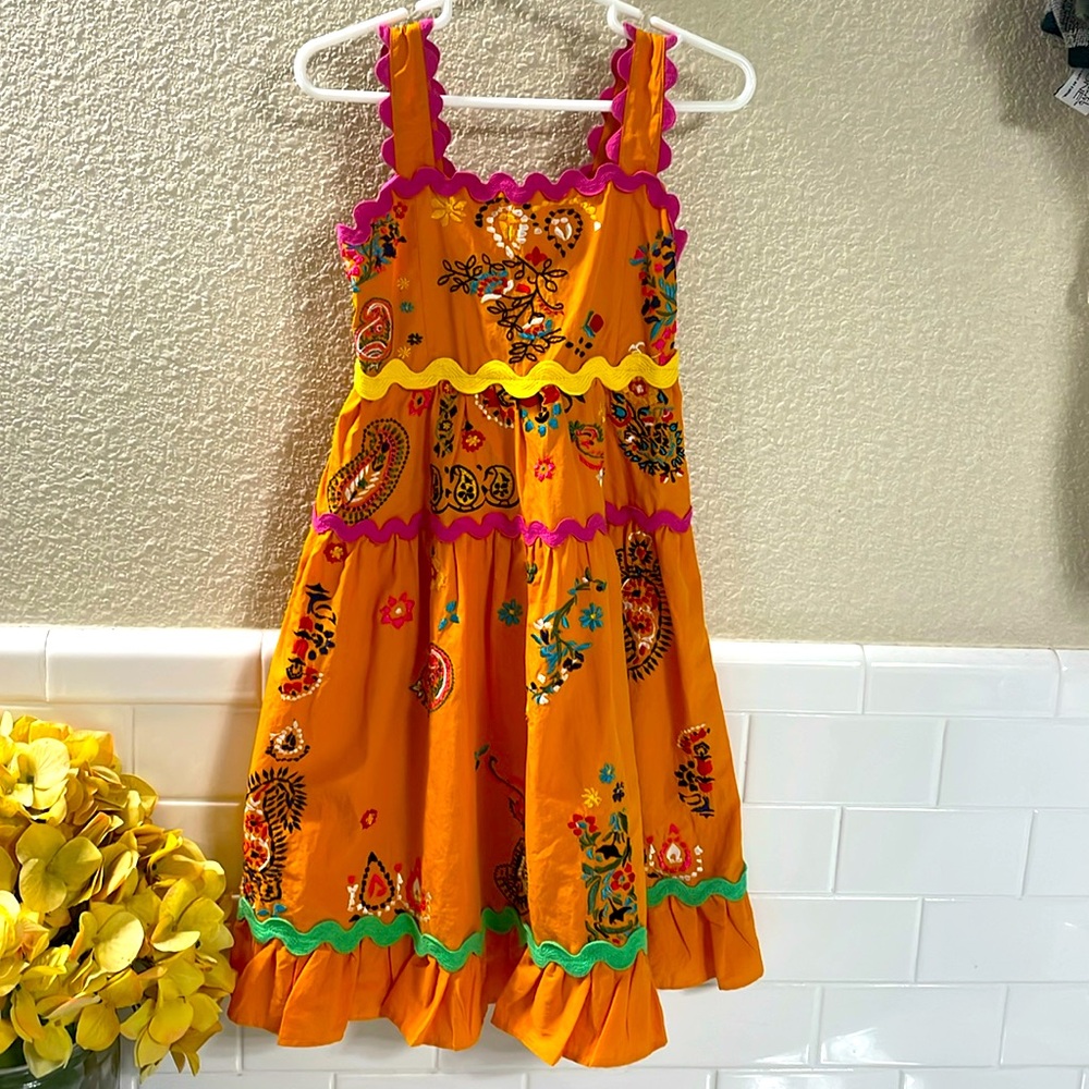 Anthropologie Maeve Kids MIDI limited edition Dress. Heavy embroidery,NEW Cond.